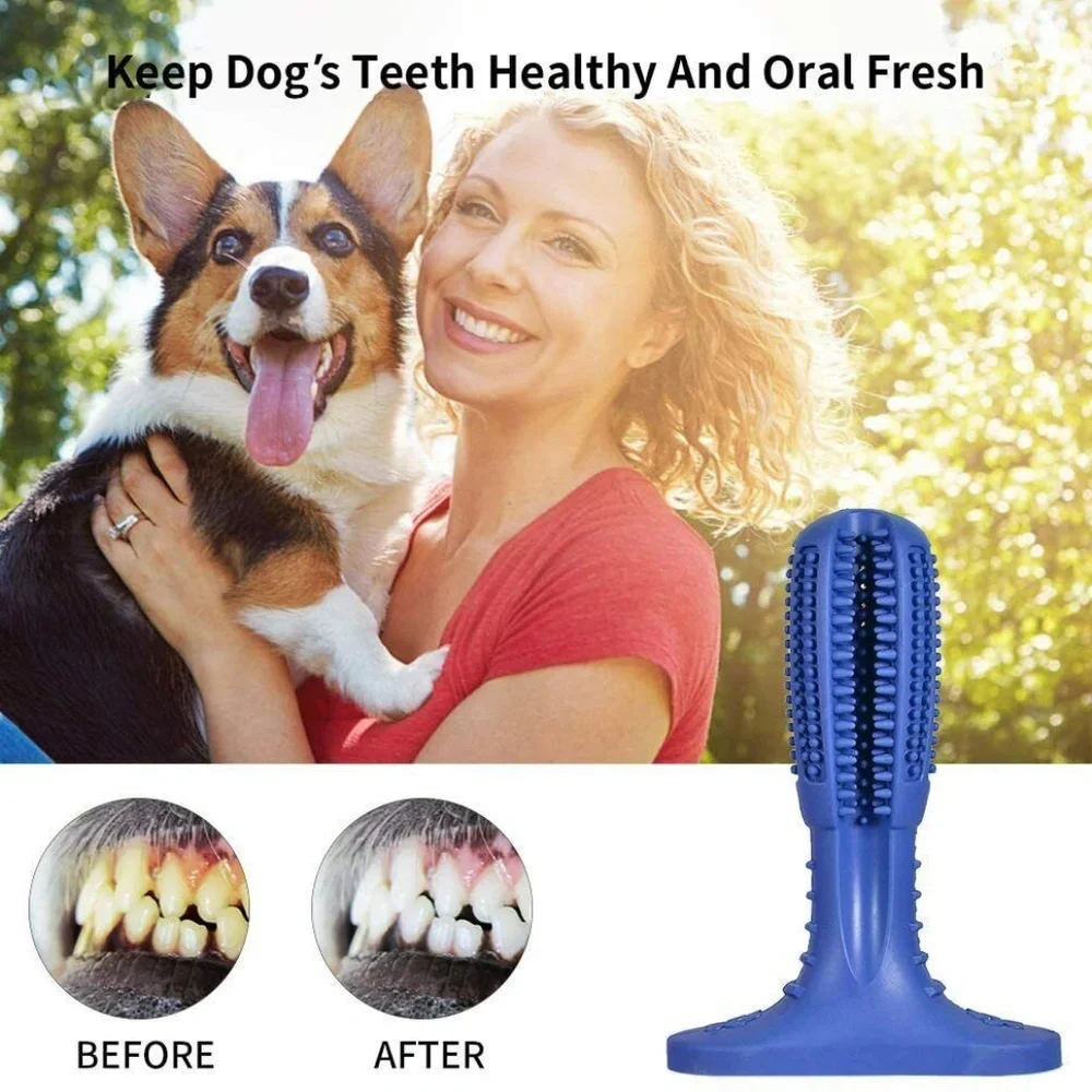 Dog Natural Rubber Pet Toothbrush Canine Teeth Cleaning Dental Care